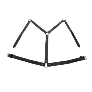 Mens Faux Leather Suspenders Chest Strap Braces Fetish Man Harness Ties Set Punk Bondage Shoulder Belt BDSM Apparel Accessories