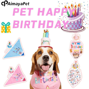 AIMAYAPET Pet Birthday Party Scarf Hat Cute Dog Birthday Party Dress Up Pet Cloth Cat Birthday Scarf Hats