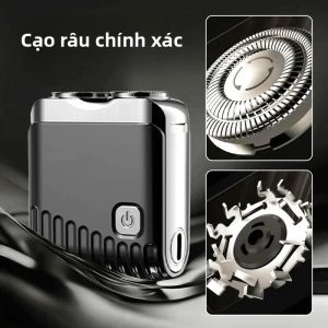Máy Cạo Râu Điện Mini Cho Nam Đầu Dao Kép Máy Cạo Râu Du Lịch Cầm Tay Sạc Type-C Kích Thước Bỏ Túi Cho Việc Cạo Râu Nhanh Và Mượt Mà