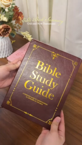 Bible Study Guide – Gold Foil Leather Cover 66 Books Summary for Daily Devotion & Gift Giving