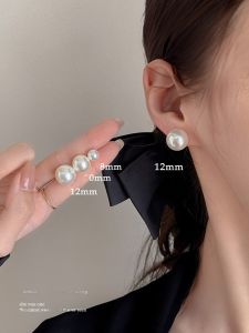 925 Silver Needle Pearl Earrings Womens Commute Fashion Jewelry Ear Decorations Popular Bloggers Style Elegant Feminine
