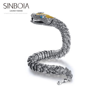 Retro Serpentine Men Bracelet Domineer Personality Snake Bracelet For Men