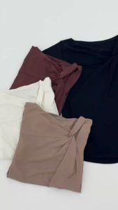 Atasan Wanita Lengan Pendek Basic Korean Top Summer Kekinian Bahan Katun Spandex