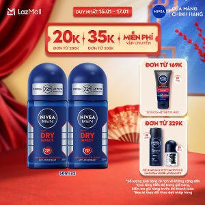 Bộ 2 Lăn Ngăn Mùi NIVEA MEN Dry Impact Khô Thoáng 72H (50 ml) - 81610x2