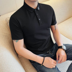 Áo Thun Polo Tay Ngắn Ôm Vừa Vặn Thường Ngày Mùa Hè Cho Nam Cổ Polo Chất Liệu Polyester Co Giãn Thời Trang