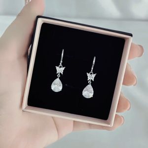 SO SEOUL Caria Butterfly Diamond Simulant Zirconia Teardrop Earrings
