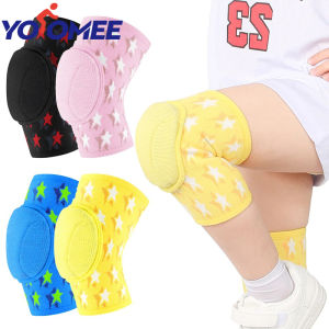 Yoomee สนับเข่าสำหรับเด็กหญิงเด็กชายฟองน้ำหนาป้องกันการชนกันของแผ่นปกป้องเข่ากลางแจ้งบาสเก็ตบอลฟุตบอลกีฬาขี่จักรยาน1ชิ้น