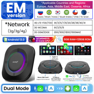CarlinKit | CarlinKit Android 13 CarPlay Ai Box SM6115 8cores Android TV Box Wireless CarPlay Android Auto Streaming Box 4GLTE WiFi 64G 128G