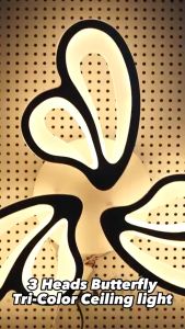 LED Ceiling Light Modern Nordic Tri-Color Butterfly Minimalist Chandelie Creative Light luxury Pendant Light  for Bedroom Living Room