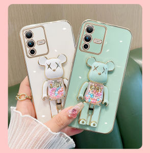 Carristo Cute Bear Mobile Phone Stand With Gold Accent I Ring Holder Suitable For All Type of Cover Casing Case