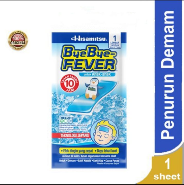 Bye Bye Fever anak demam penggunaan plester dingin
