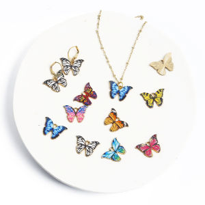 4pcs Alloy Enamel Charms Colorful Butterfly Pendant Charms For DIY Earrings Necklaces Bracelet Women Jewelry Accessories