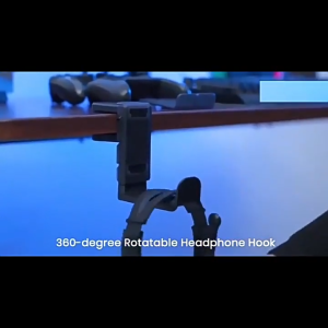 Gaming Headset Stand Adjustable Clamp-on Headphone Holder 360 Degree Swivel & Cable Clip Organizer Headphone Stand