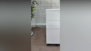 3-Drawer Steel Mobile Pedestal (White)