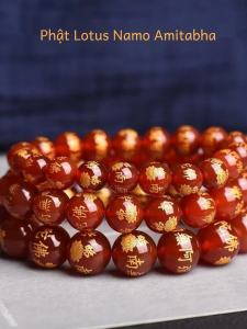 Màu Đỏ Tự Nhiên Màu Đen Mã Não Obsidian A Di Đà Phật Vòng Tay Nam Nữ Quyến Rũ May Mắn Cặp Đôi Bảo Vệ Carat Hạt Trang Sức Thời Trang