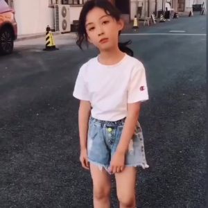 [zensasi] Celana Jeans Pendek Sobek Denim Anak Perempuan Kancing Berwarna Usia 3-9 Tahun