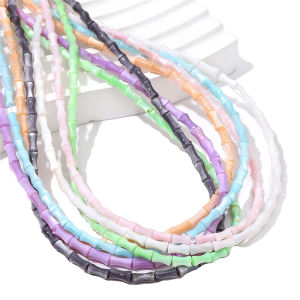 37cm khoảng 45pcs 4x8mm nước ngọt tự nhiên hạt vỏ sò khớp tre hình dạng xà cừ hạt cườm rời cho vòng đeo tay vòng Cổ Tự làm làm đồ trang sức