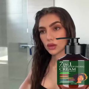 7-in-1 Curl Defining Cream with Rosemary & Castor Oil - Hydrates & Eliminates Frizz for Defined Bouncy Curls