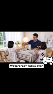 Boho Table Cloth Floral Waterproof PVC Table Cover Vintage Stain Resistant Mantel for Dining & Kitchen Home Decor