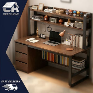 Crazy Home Solid Wood Study Desk Modern Design Meja Belajar Home Office Computer Desk Writing Table 電腦桌辦公桌