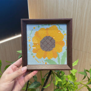 New 2025 Frame Diamond Painting Cartoon Restaurant Sunflower Beginner DIY Diamond Stickers Full Drill Cross Stitch Tabletop