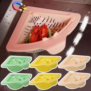 อ่างล้างจานแม่เหล็ก Keranjang Tirisan อาหารผักที่เหลือเครื่องกรองสบู่ฟองน้ำชั้นวางอุปกรณ์จัดระเบียบ