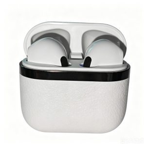TWS Bluetooth Earbuds Leather Texture Charging Case HiFi Stereo Half In Ear Headphones 24H Playtime Touch Control Earphones