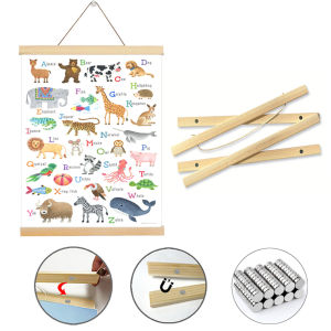 Magnetic Frames Teak Pine Wood Picture Poster Hanger Frame For Wall Art Canvas Print Painting Kids Room Home Decor 30x40 40x60CM