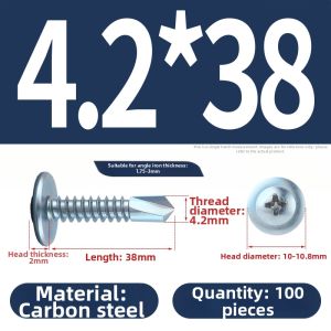 BAIRUITE | High Strength Large Flat Head Cross Drive Stainless Steel Self-Tapping Screw