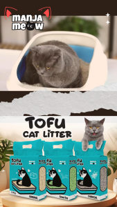 ManjaMeow | Tofu Cat Litter 2kg Malaysia | Anti-Ammonia Fast-Clumping (Original/Green Tea/Charcoal)