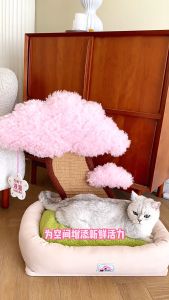 Zeze Cherry Blossom Tree Cat Nest Sleeping Nest Cat Scratching Board Cat Bed Cute Scratch