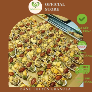 Alpha nutrition comno 2 túi 500g bánh thuyền granola ăn vặt ăn kiêng giảm cân healthy