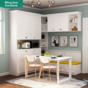 MINGDUO | Corner Dining Sideboard with Integrated Table Compact Home Use