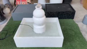 ชุดน้ำผุดน้ำผุดฮวงจุ้ยสีขาว หัวทรงน้ำเต้าA1010ได้ยกชุดมีปั๊มน้ำ