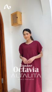 Altalita - Daster Octavia Cringkle Airflow Busui Polos Lengan Pendek Jumbo Premium