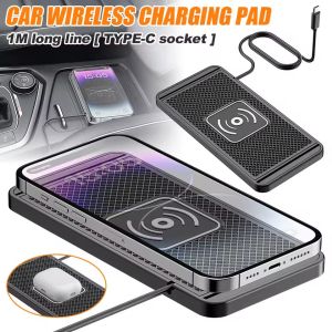 15W Car Wireless Charger Silicone Anti Slip Pad Quick Car Charger Suitable for iPhone 15 14 13 12 Samsung Phone Charger