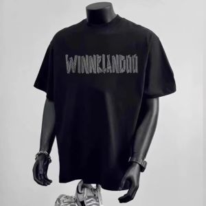 Áo Thun Nam Dáng Rộng in Chữ Cổ Tròn Tay Ngắn Mùa Hè Phong Cách Mỹ Thời Trang Thường Ngày Thân Thiện Với Da Thoáng Khí