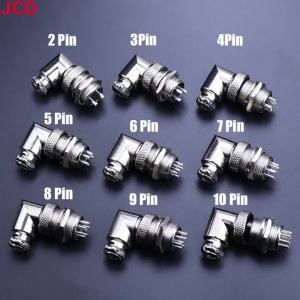 Bộ Phích Cắm Hàng Không JCD GX16 90 Độ Góc Vuông XLR 16mm 2-15 Chân Đực Và Cái - Nhiều Tùy Chọn Số Lượng
