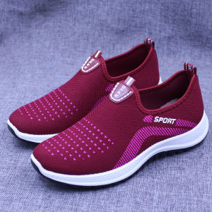 Old Beijing Cloth Shoes Single-Layer Shoes Womens Spring and Autumn Soft Bottom Middle-Aged and Elderly Sports Shoes Mother Fleece-Lined Grandma Walking Shoes