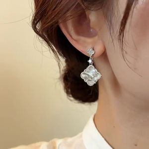 WENXI | Earrings With Clover Carving New Chinese Style