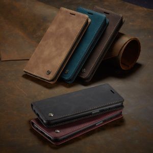 Shockproof Phone Case For OPPO Reno 13F 12F 8T 8Z 7Z 5G / Reno 14 13 12 10 8 Pro 5G Retro Magnetic Leather Wallet Card Slot Flip Cover Casing