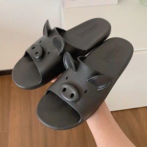 Cute Little Pig Pig Slippers Home Bathroom Anti-Slip Summer Couples Soft Plush Floor Slippers Men Women Korean Style PVC