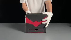 Card Deck Box for TCG with Display Window Fits 100+ Double-sleeved Cards PU Leather  for CCG/Sports Cards with Dice Tray