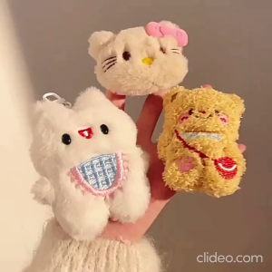 HOKKIE GT2163 Gantungan Boneka Kunci Cute Lucu Keychain Kartun Pompom Bag Charm Doll Plush Tas