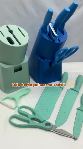 Set Pisau Dapur Multifungsi Lurix 5 in 1 dengan Tempat Penyimpanan