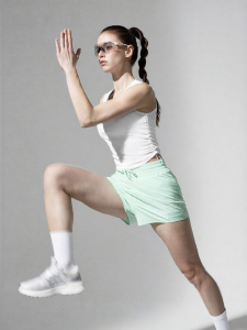 Women Running Fitness Mesh Patchwork Shorts