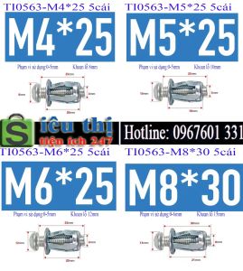 Vít Đinh Ốc Tán Đa Năng M4/M5/M6/M8*25/30 Chất Lượng Cao TI0563