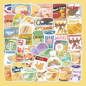 Animal Food Theme Cartoon Adorable Waterproof Stickers 50 Pieces