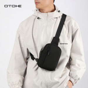 OTOHE Mens Chest Bag Crossbody Bag Mini Sports Bag Wear-Resistant Shoulder Bag Waterproof Oxford Cloth Bag Small Chest Bag Fashion Sling Phone Bag