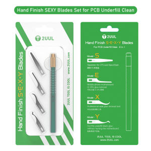 2UUL DA11 4 in 1 Blades Set For Pcb Underfill Clean Multifunctioal Motherboard BGA IC Chip CPU Glue Remover Cleaning Scraping Pry Mobile Phone BGA Maintenance Blade Scraper Pry Knife